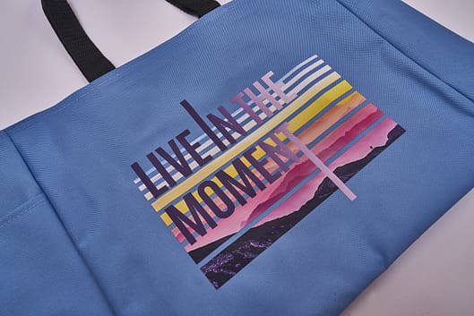 DTF Printed design on a bag